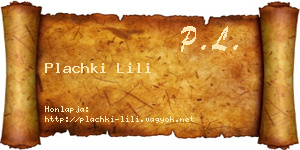 Plachki Lili névjegykártya
